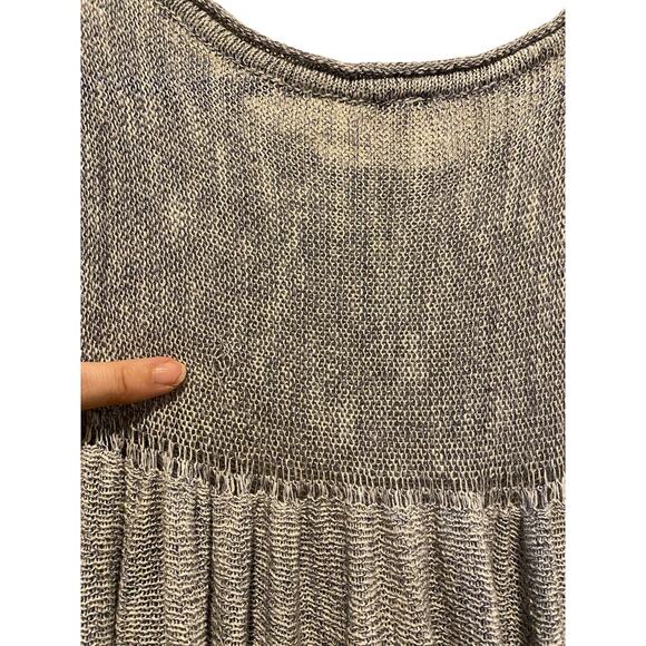 Free People Midnight Ruffle Babydoll Tunic Top XS Oversized Tiered Open Knit - Picture 7 of 12